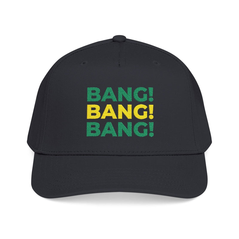 Embroidered Bang! Bang! Bang! Golf Snapback Cap in Black