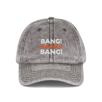 Bang! Bang! Bang! embroidered golf vintage cap — side profile view | Golf Subculture