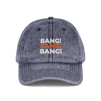 Bang! Bang! Bang! embroidered golf vintage cap — back view | Golf Subculture