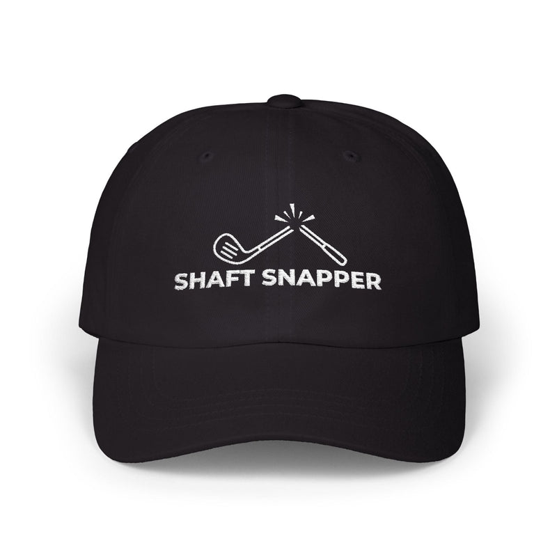 Embroidered Shaft Snapper Golf Dad Cap in Black