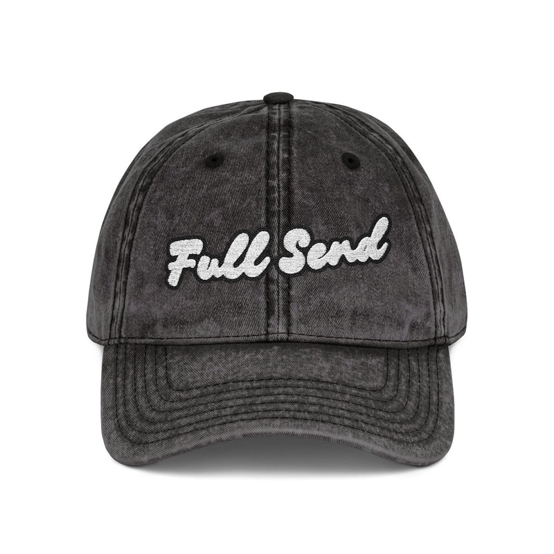 Embroidered Full Send Golf Vintage Cap in Black