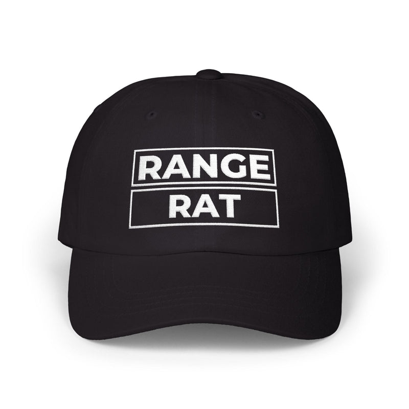 Embroidered Range Rat Golf Dad Cap in Black