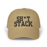 SH*T STACK golf dad cap black text - Golf Subculture