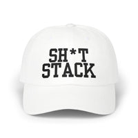 SH*T STACK golf dad cap black text - Golf Subculture