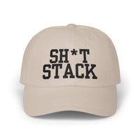 SH*T STACK golf dad cap black text - Golf Subculture