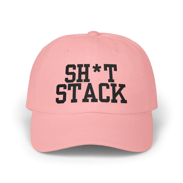 SH*T STACK golf dad cap black text - Golf Subculture
