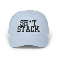 SH*T STACK golf dad cap black text - Golf Subculture