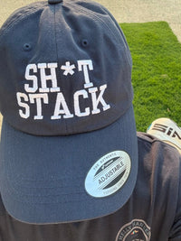 SHT STACK Golf Dad Cap White Text - Golf Subculture