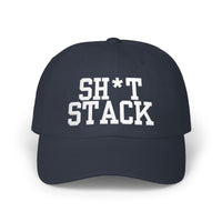 SH*T STACK golf dad cap white text - Golf Subculture