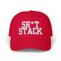 SH*T STACK golf dad cap white text - Golf Subculture