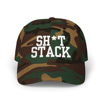 SH*T STACK golf dad cap white text - Golf Subculture