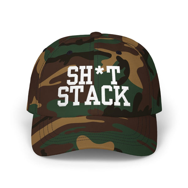 SH*T STACK golf dad cap white text - Golf Subculture