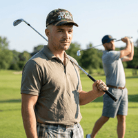 SH*T STACK golf dad cap white text - Golf Subculture