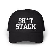 SH*T STACK golf dad cap white text - Golf Subculture