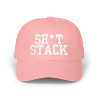SH*T STACK golf dad cap white text - Golf Subculture