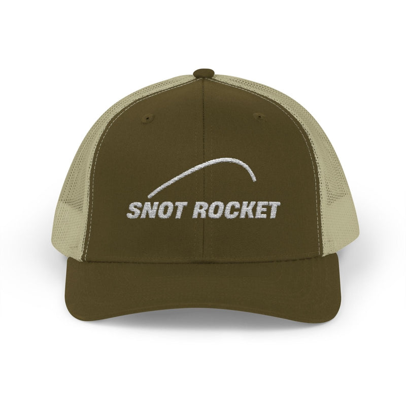 Embroidered Snot Rocket Golf Trucker Cap in Moss / Khaki